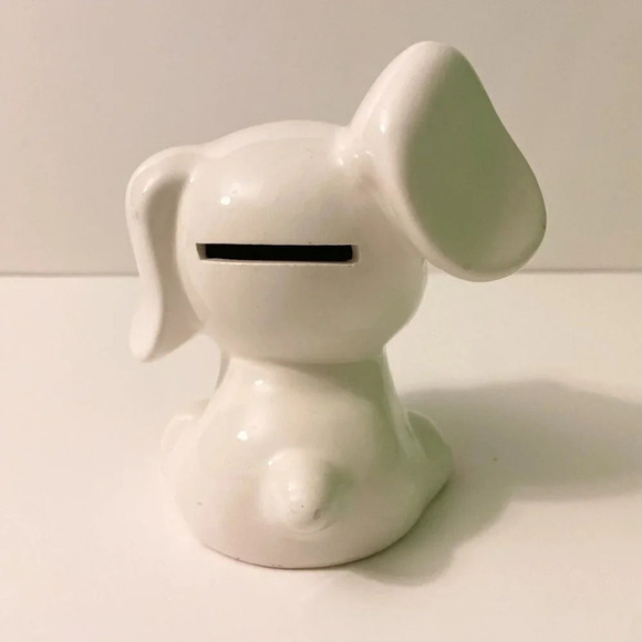 Vintage Puppy Dog Coin Bank Made in Taiwan  4.5 Inch Tall Chip on Ear - Picture 5 of 14